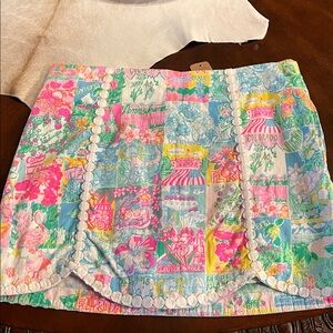 Lilly Pulitzer Pink and Blue Floral Skirt